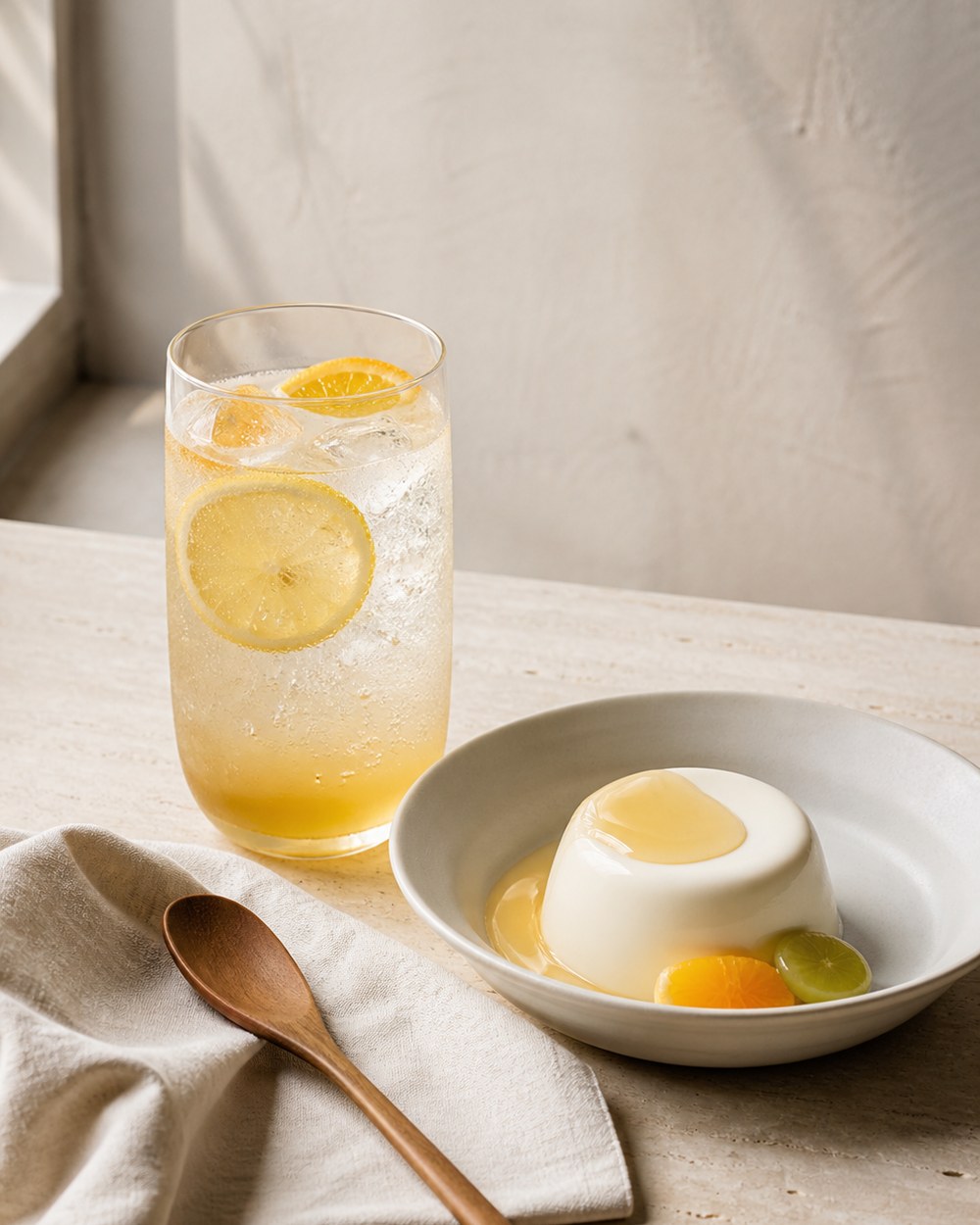 蜂蜜を使ったシトラスドリンクとデザートの提供イメージ